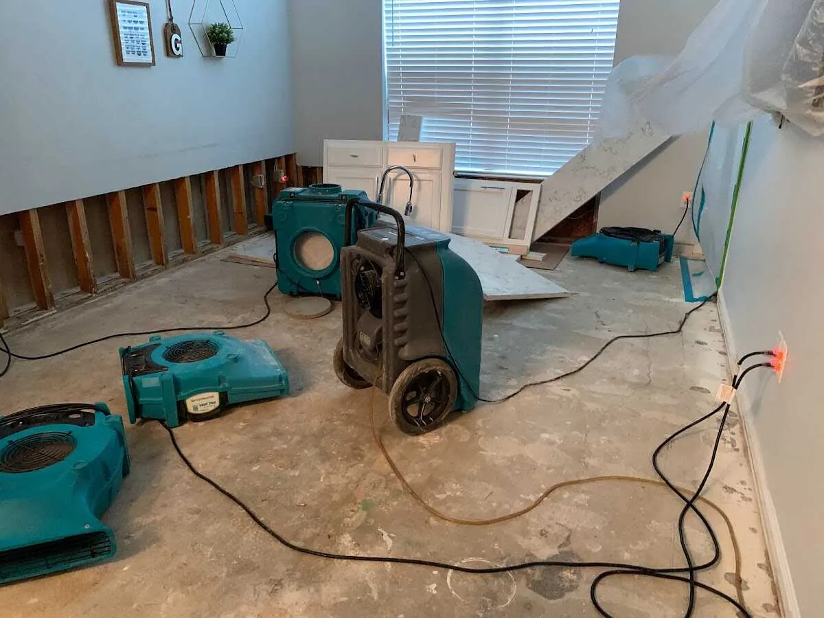 Dehumidifier in flood-cut room for Water Extraction & Removal in Chickasha